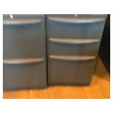 Lot of (2) Metal Rolling File Cabinets - 2 drawer and 3-drawer 15" x 24" x 28-1/2" Lot of (2) Metal Rolling File Cabinets - 2 drawer and 3-drawer 15" x 24" x 28-1/2"