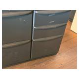 Lot of (2) Metal Rolling File Cabinets - 2 drawer and 3-drawer 15" x 24" x 28-1/2" Lot of (2) Metal Rolling File Cabinets - 2 drawer and 3-drawer 15" x 24" x 28-1/2"