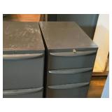 Lot of (2) Metal Rolling File Cabinets - 2 drawer and 3-drawer 15" x 24" x 28-1/2" Lot of (2) Metal Rolling File Cabinets - 2 drawer and 3-drawer 15" x 24" x 28-1/2"