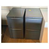 Lot of (2) Metal Rolling File Cabinets 2-drawer 15" x 24" x 28-1/2" Lot of (2) Metal Rolling File Cabinets 2-drawer 15" x 24" x 28-1/2"