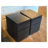 Lot of (2) Metal Rolling File Cabinets 2-drawer 14-1/2" x 19" x 21-1/2" Lot of (2) Metal Rolling File Cabinets 2-drawer 14-1/2" x 19" x 21-1/2"