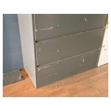 Lot of (2) Filing Cabinets - 4-drawer (grey, no key), 2-drawer (cream, with key) Lot of (2) Filing Cabinets - 4-drawer (grey, no key), 2-drawer (cream, with key)