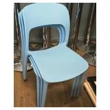 Lot of (3) Plastic Chairs (Light Blue) Lot of (3) Plastic Chairs (Light Blue)