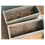 Lot of (2) Cement Planter Boxes 27 1/2" x 10" x 12" Lot of (2) Cement Planter Boxes 27 1/2" x 10" x 12"
