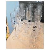 Lot of (12) 10 1/2" Champagne Flutes - Mr. and Mrs. logo Lot of (12) 10 1/2" Champagne Flutes - Mr. and Mrs. logo