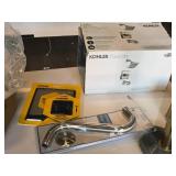 Lot of (4) Shower Accessories - Glacier Bay S-Style Shower Arm Brushed Nickel, Tooletries Razor Tile + Shower Mirror, Kohler Kallan Bath/Shower Set Lot of (4) Shower Accessories - Glacier Bay S-Style Shower Arm Brushed Nickel, Tooletries Razor Tile + Shower Mirror, Kohler Kallan Bath/Shower Set
