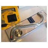 Lot of (4) Shower Accessories - Glacier Bay S-Style Shower Arm Brushed Nickel, Tooletries Razor Tile + Shower Mirror, Kohler Kallan Bath/Shower Set Lot of (4) Shower Accessories - Glacier Bay S-Style Shower Arm Brushed Nickel, Tooletries Razor Tile + Shower Mirror, Kohler Kallan Bath/Shower Set