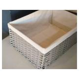 Lot of (10) Wicker Basket with Cloth Liner 11" x 15" x 6 1/2" Lot of (10) Wicker Basket with Cloth Liner 11" x 15" x 6 1/2"