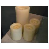Lot of (4) 2xD Battery-Powered Flameless Candles - 8" (x1), 4" (x3) Lot of (4) 2xD Battery-Powered Flameless Candles - 8" (x1), 4" (x3)