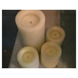 Lot of (4) 2xD Battery-Powered Flameless Candles - 8" (x1), 4" (x3) Lot of (4) 2xD Battery-Powered Flameless Candles - 8" (x1), 4" (x3)