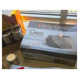 Geo Terra Flame Stonecast Fire Bowl (in original box) with (7) Cans of Fire Gel Geo Terra Flame Stonecast Fire Bowl (in original box) with (7) Cans of Fire Gel
