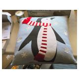 17" Penguin Winter theme Throw Pillow 17" Penguin Winter theme Throw Pillow