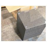 Glass Top / Wicker Outdoor Side Table 18" x 18" x 18" Glass Top / Wicker Outdoor Side Table 18" x 18" x 18"
