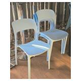 Lot of (4) Plastic Chairs (Light Blue) Lot of (4) Plastic Chairs (Light Blue)