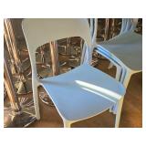 Lot of (4) Plastic Chairs (Light Blue) Lot of (4) Plastic Chairs (Light Blue)