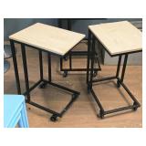 Lot of (2) Rolling Display Tables 14" x 18" x 27" Lot of (2) Rolling Display Tables 14" x 18" x 27"