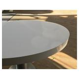 Display Table with Metal Base 47" x 25 1/2" x 29 1/2" (Oval) Display Table with Metal Base 47" x 25 1/2" x 29 1/2" (Oval)