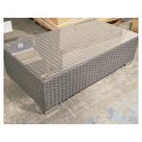 Glass Top / Wicker Outdoor Patio Coffee Table 43" x 24" x 12" Glass Top / Wicker Outdoor Patio Coffee Table 43" x 24" x 12"