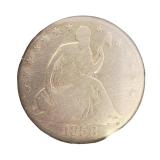 1858 Seated Liberty Half Dollar | NICE COIN (SILVER)