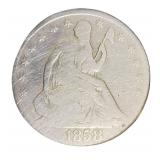 1858 Seated Liberty Half Dollar | NICE COIN (SILVER)