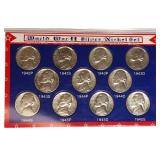 War Nickel Set in Collectors Display Set