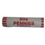 One roll of 2025 D mint-marked penny. Last year of the cent!