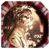 One roll of 2025 D mint-marked penny. Last year of the cent!