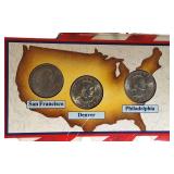 One set of the 1979 Susan B. Anthony mint set with P, D, and S mint marks. A nice set!