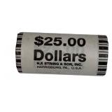 A roll of 2000-P Sacagawea dollars in nice condition.