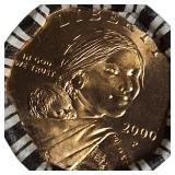 A roll of 2000-P Sacagawea dollars in nice condition.