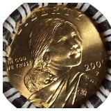 A roll of 2000-P Sacagawea dollars in nice condition.