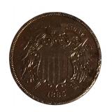 1865 Two-Cent Civil War Coin in Nice Condition.