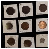 Old World Copper Coins from Various Countries.