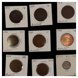 Old World Copper Coins from Various Countries.