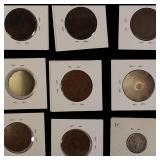 Old World Copper Coins from Various Countries.