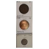 Old World Copper Coins from Various Countries.