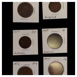 Old World Copper Coins from Various Countries.