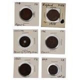 Old World Copper Coins from Various Countries.
