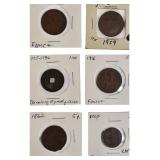 Old World Copper Coins from Various Countries.