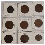 Old World Copper Coins from Various Countries.