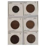 Old World Copper Coins from Various Countries.