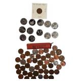 Collection of Canadian Coins, including uncirculated quarters from 1999 and more.