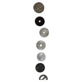 Mixed lot of tokens, including a hard-to-find "mini" Victory Medal from World War I from  Pennsylvania & ect.