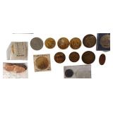 A large collection of tokens featuring people, places, and things from the past.