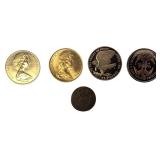 185? Penny token , & The U.S.S. Constitution 1997 Commemorative Coin & More