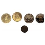 185? Penny token , & The U.S.S. Constitution 1997 Commemorative Coin & More