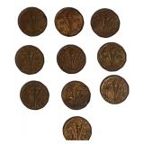 Ten 1943 Canadian War Nickels made of Tomac