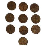 Ten 1943 Canadian War Nickels made of Tomac