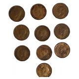 Ten 1943 Canadian War Nickels made of Tomac