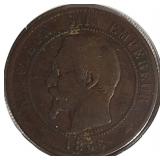 Rare Coin From 1856 Dix  Cent V/G France, Paris M/N